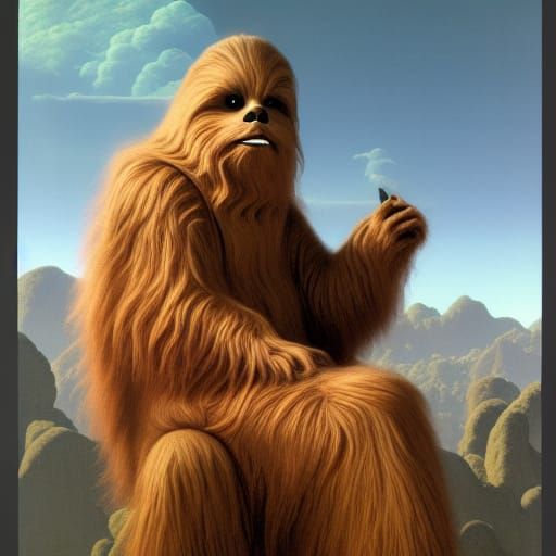 Wookiee Chewbacca in Maxfield Parrish Style