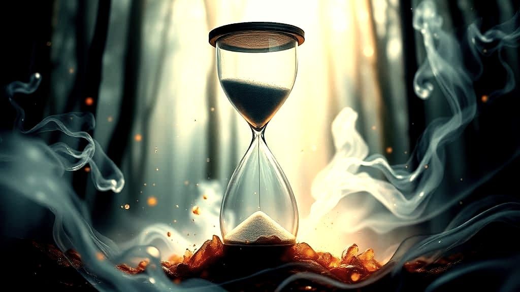 Surreal Hourglass Blooms in Enchanted Forest