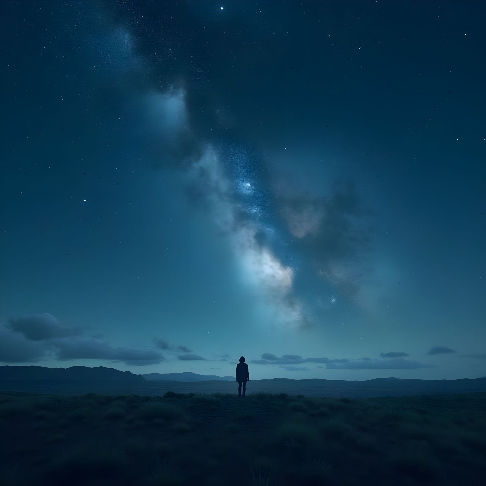 Celestial Scene Under Starry Night Sky