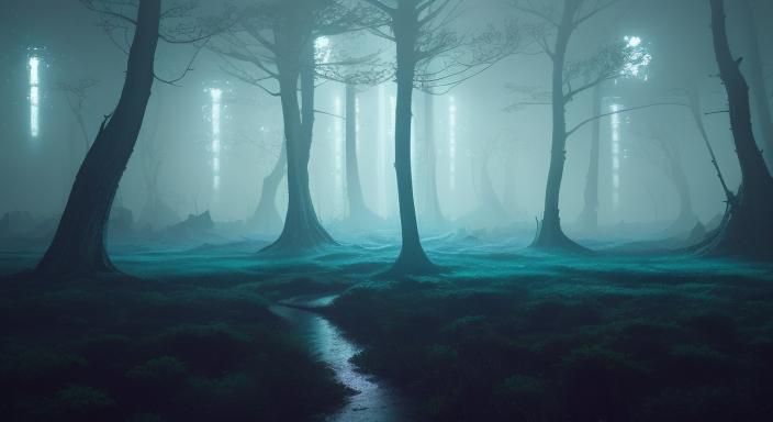 Neon Metal Forest: Psychedelic Walk in a Dreamscape