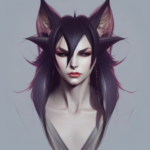 Detailed Portrait of a Vampire in Art Nouveau Style