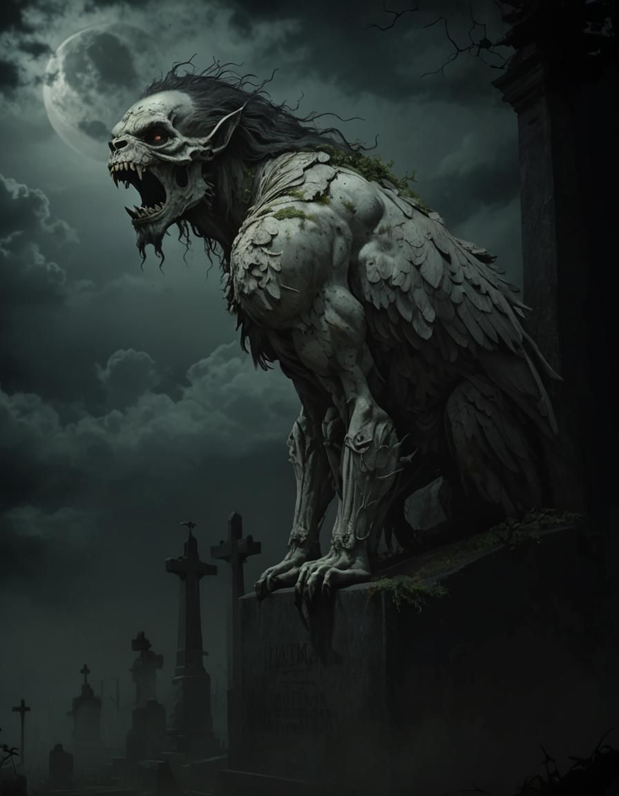 Luisón: South American Werewolf in Cemetery