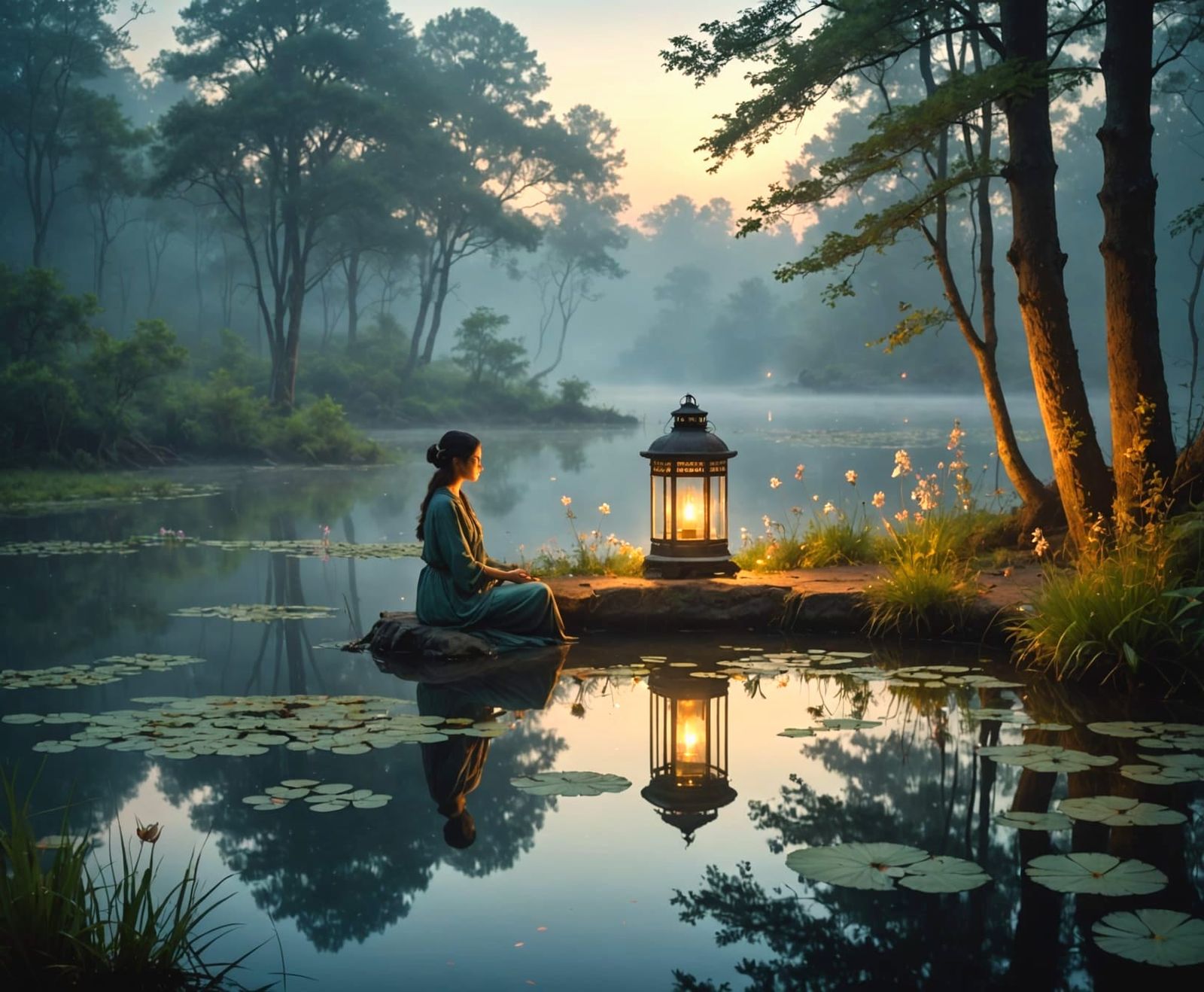 Ethereal Forest Meditation by Serene Pond