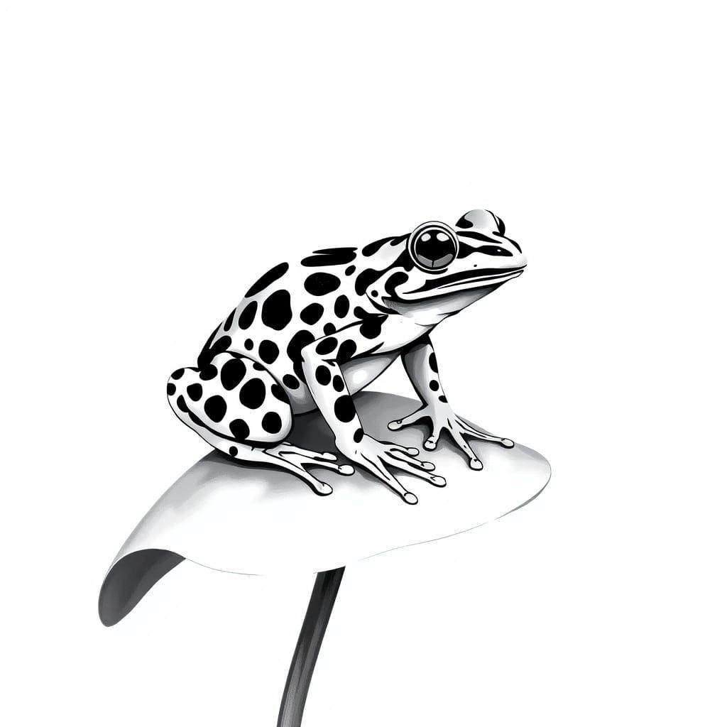 A Leopard Frog in Elegant Black and White