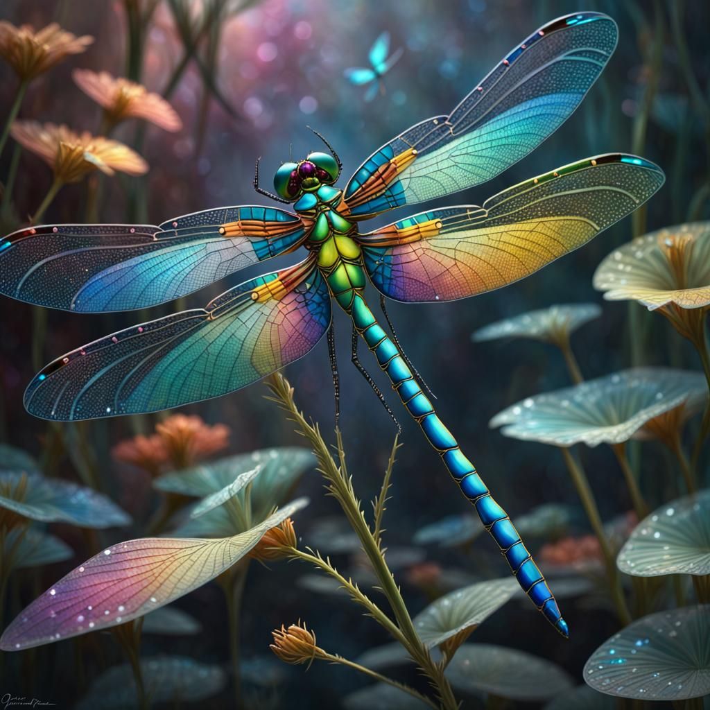 Diamond Dragonfly: Fantastical Digital Art