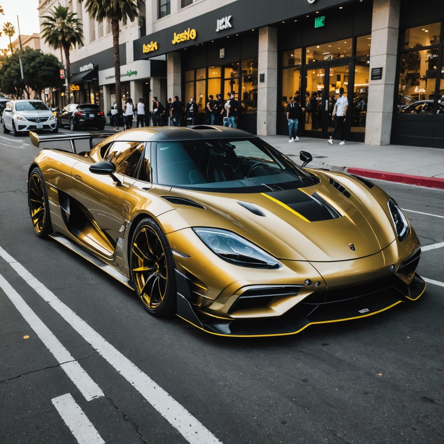 Gold and Black Koenigsegg Jesko in Los Angeles