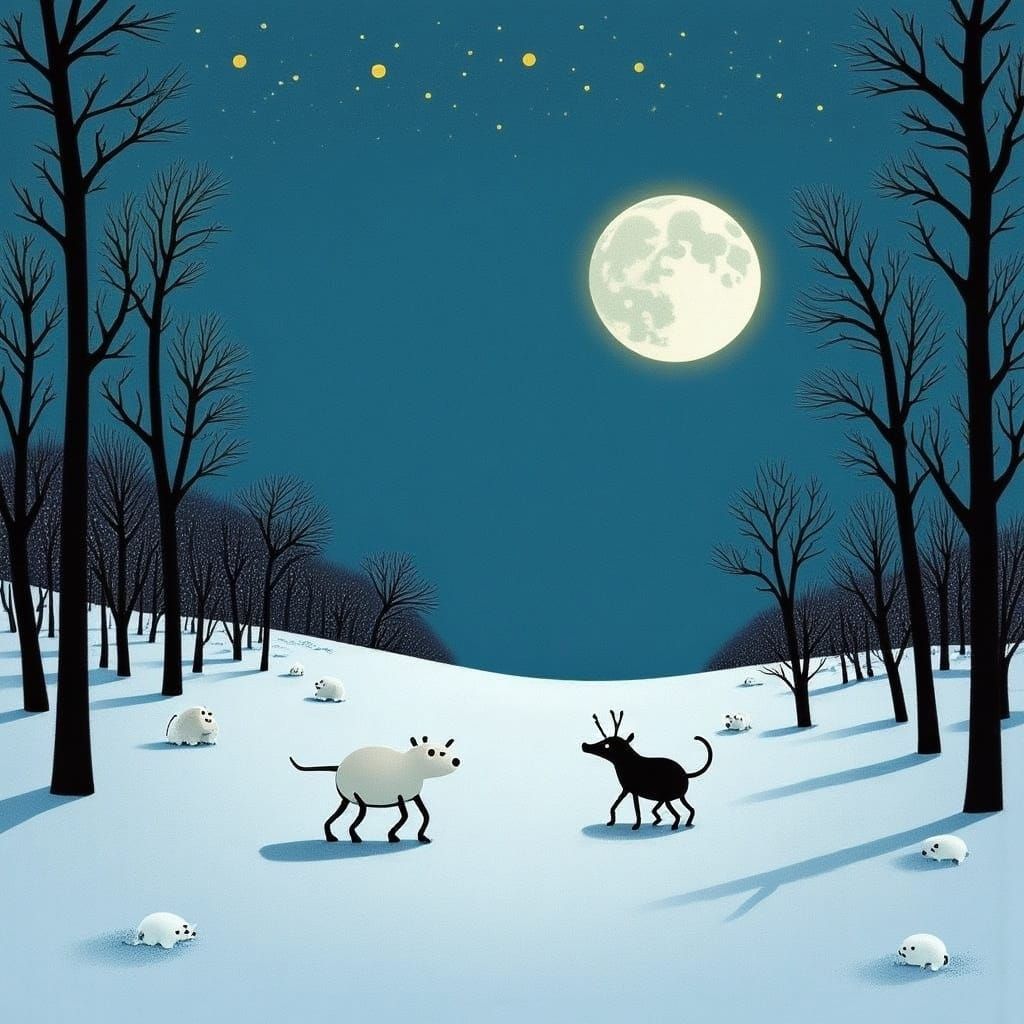 Majestic Winter Wonderland with Polar Bears and Aurora