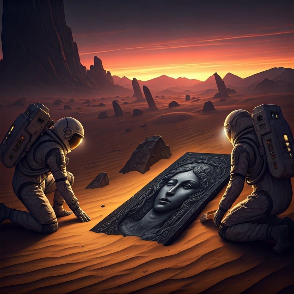 Astronauts Discover Ancient Sculpture on Alien Planet