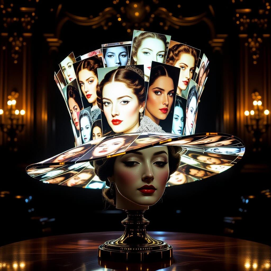 Ethereal Photo Hat Levitates in Baroque Chamber