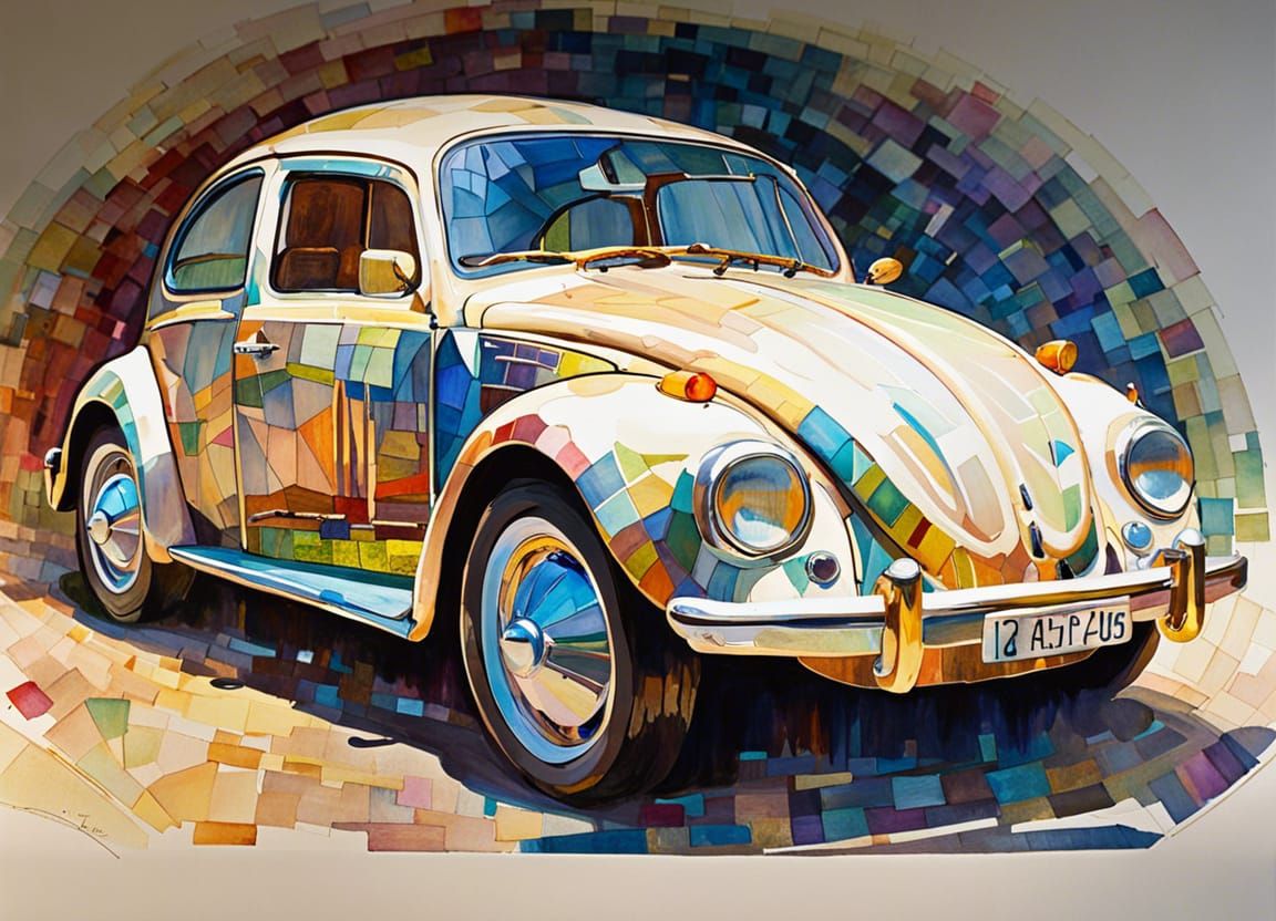 Stained Glass Beetle on a Fancy Road
