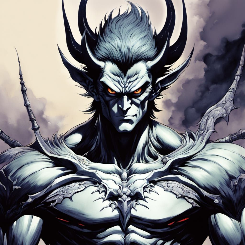 Cyberpunk DevilMan by Amano-Style Illustrator