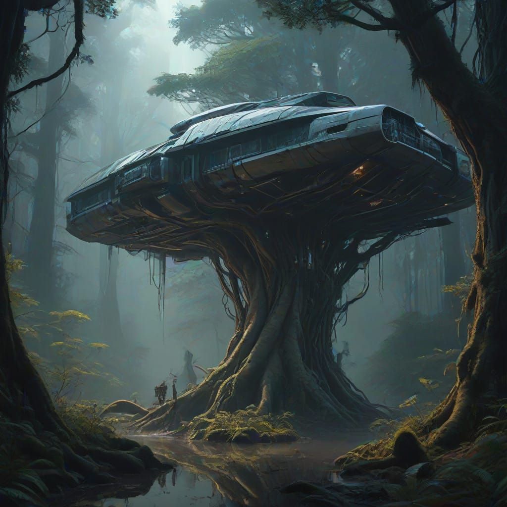 Mystical Forest Dreamscape in Neon Hues