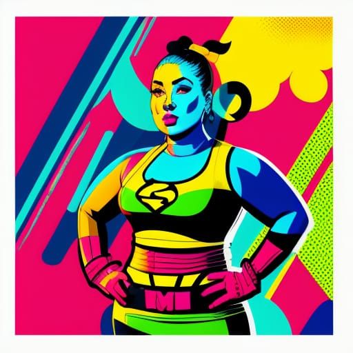 Chubby Superhero M Poses in Bold Pop Art Style