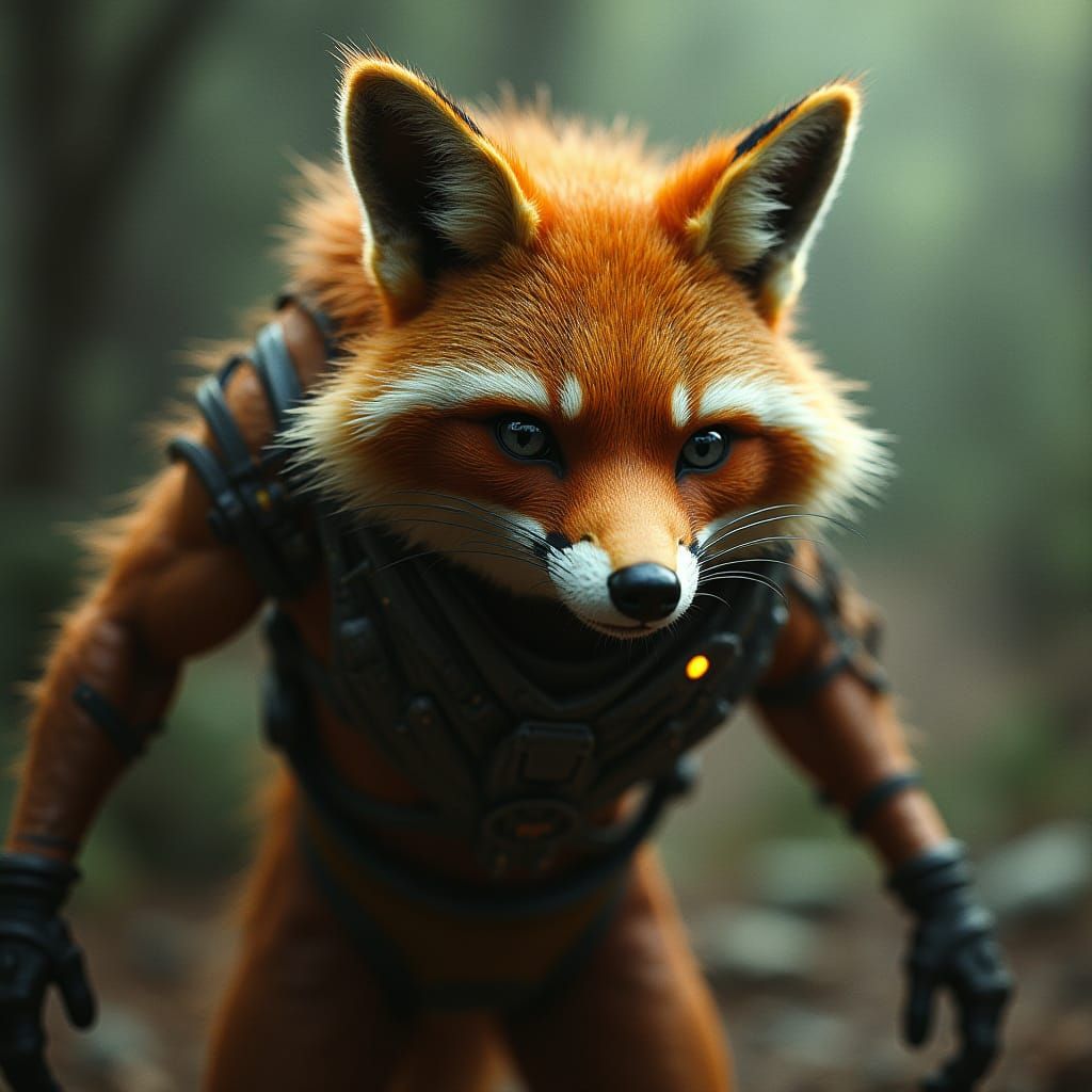 Heroic Foxlike Alien Humanoid in Sci-Fi Fantasy