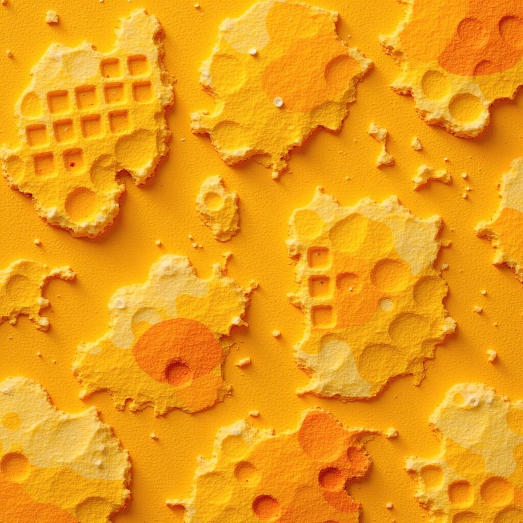 Whimsical Waffle Tessellations in Warm Colors