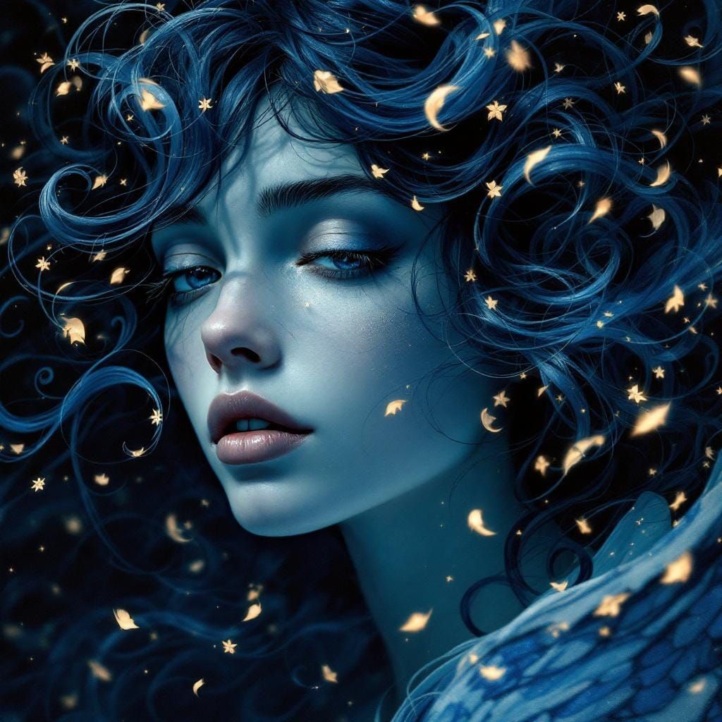 Angelic Portrait in Art Nouveau Style