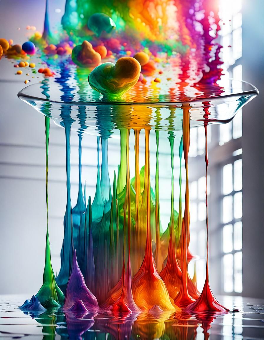 Rainbow Liquid Creates Glass Asgard