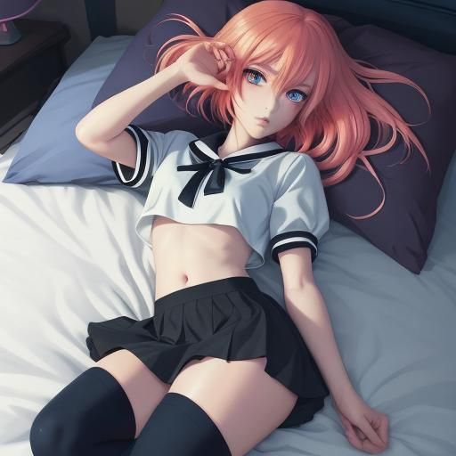 Anime Girl in Mini Skirt, Studio Trigger Style