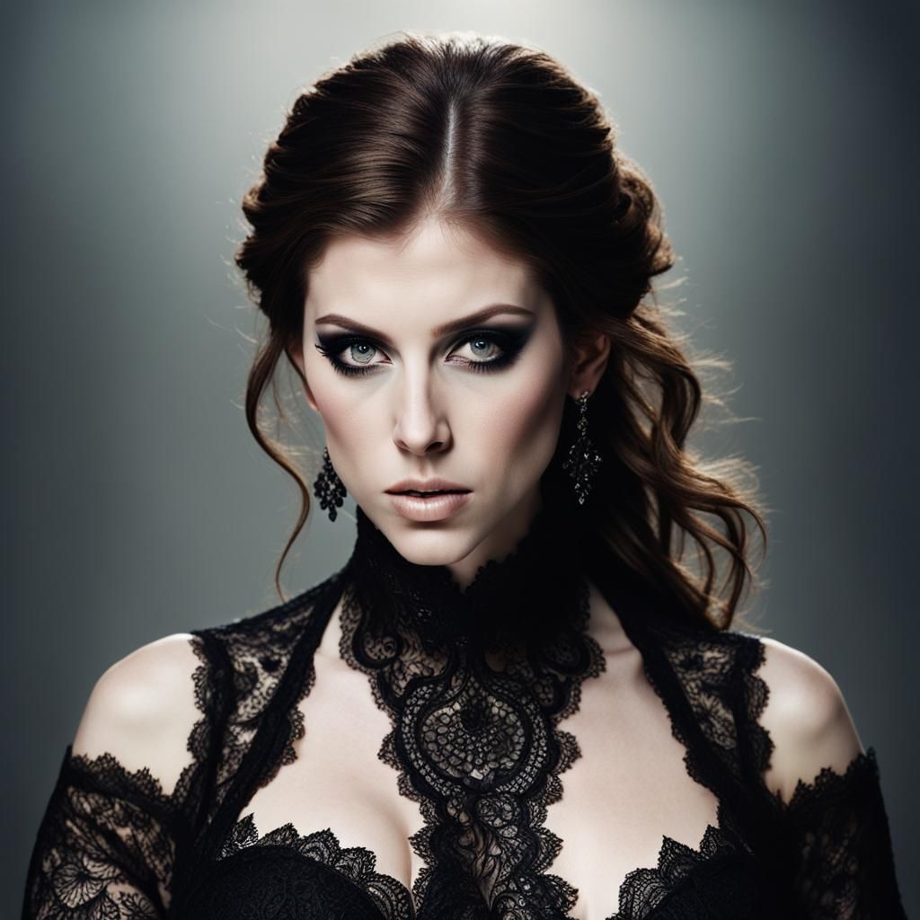 Gothic Portrait with Smoky Eyes in Studio Lighting