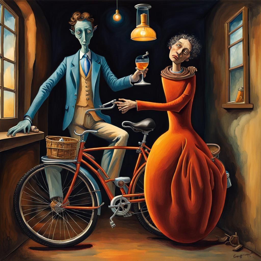 Surreal Bicycle Dreamscape in Magical Realism Style