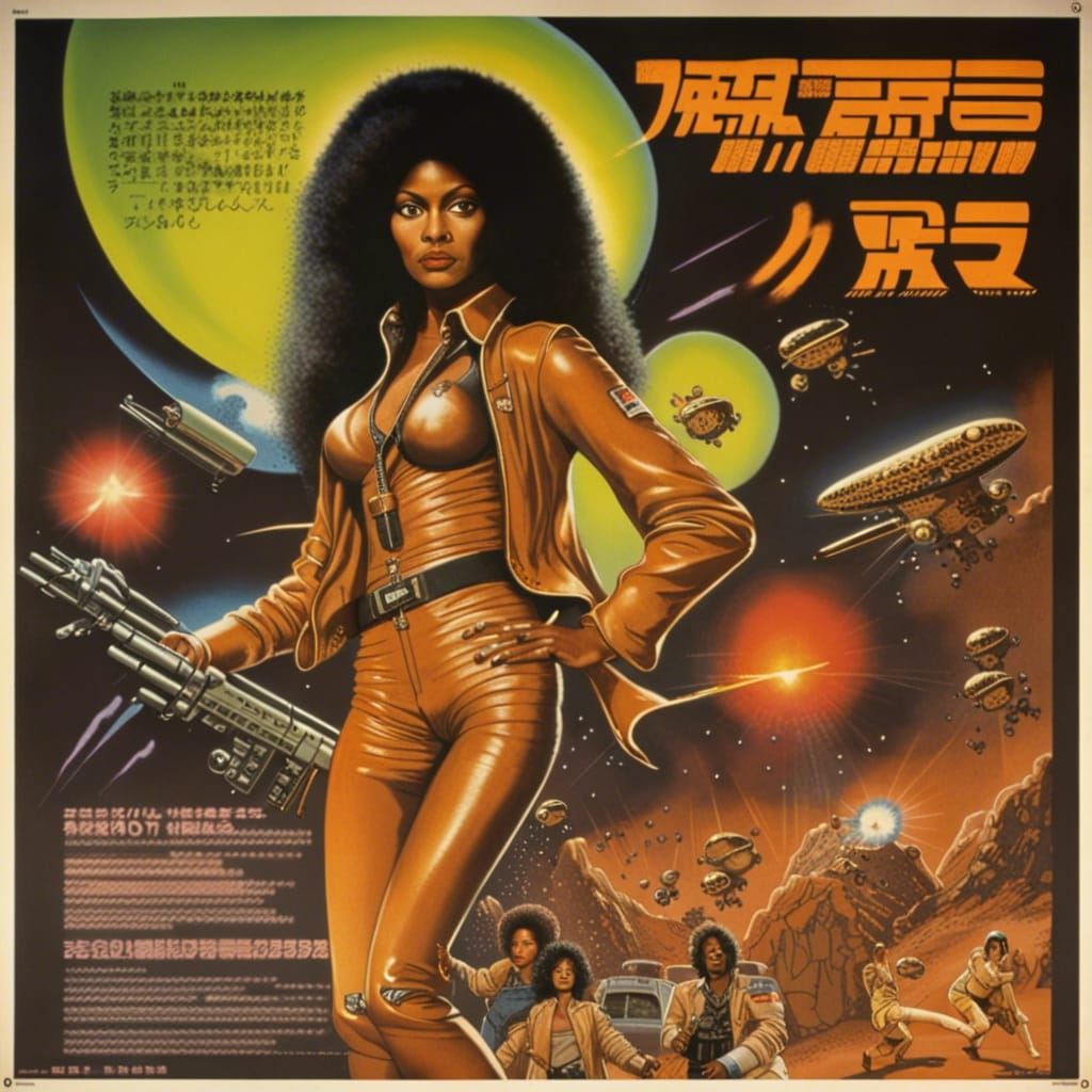 Japanese movie poster for "Foxy Brown - Invasion"