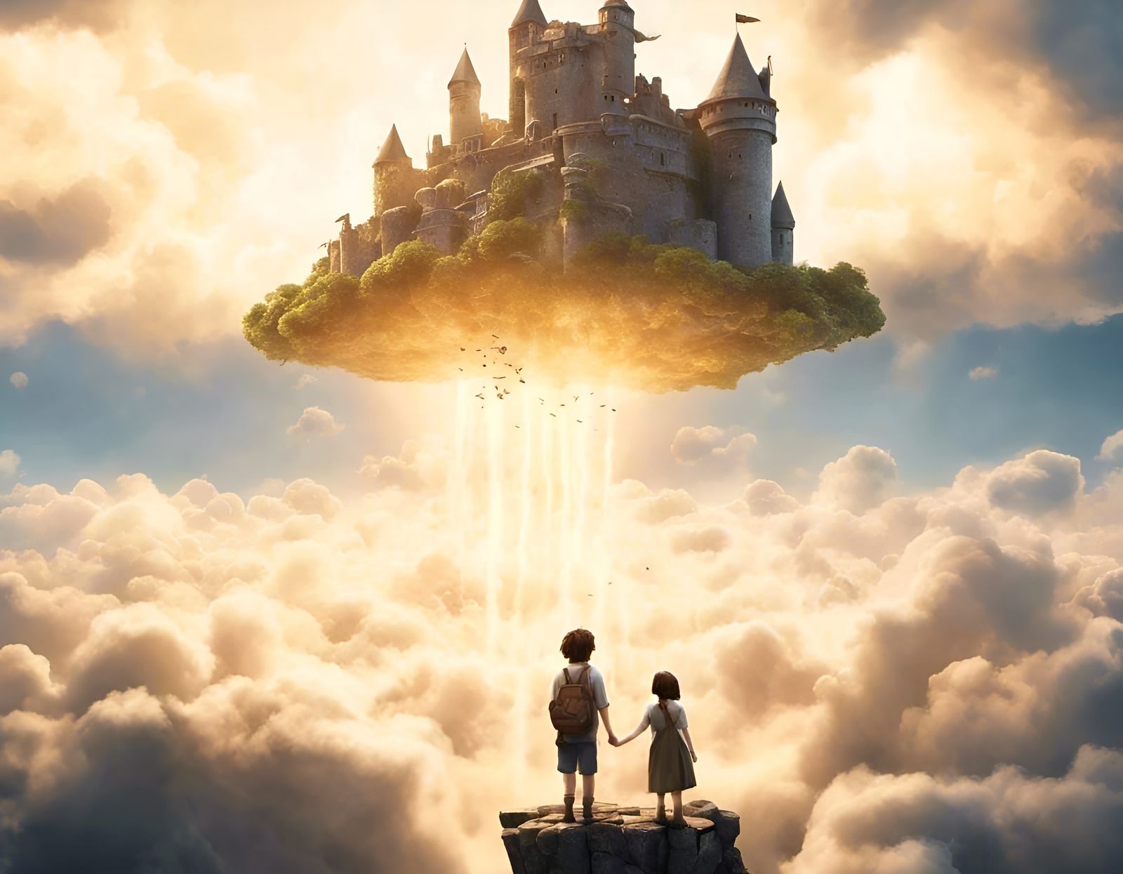 Castle in the Sky: Hyperrealistic Vintage Photography