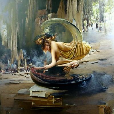 Circe in Oil Painting Style