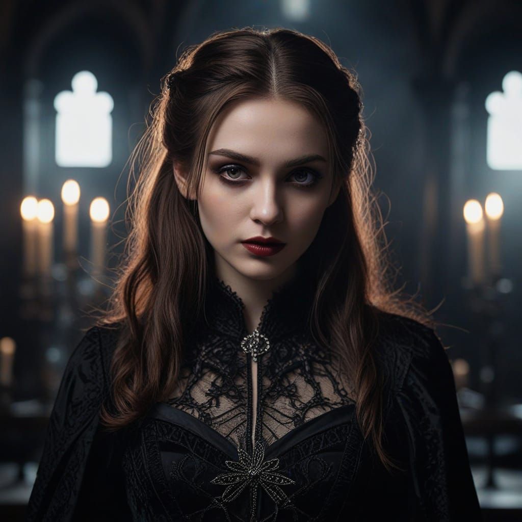 Seductive Vampire Goddess in Dark Fantasy Art