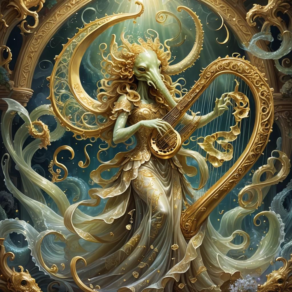 Cthulhu's Enchanting Dance in Baroque Style