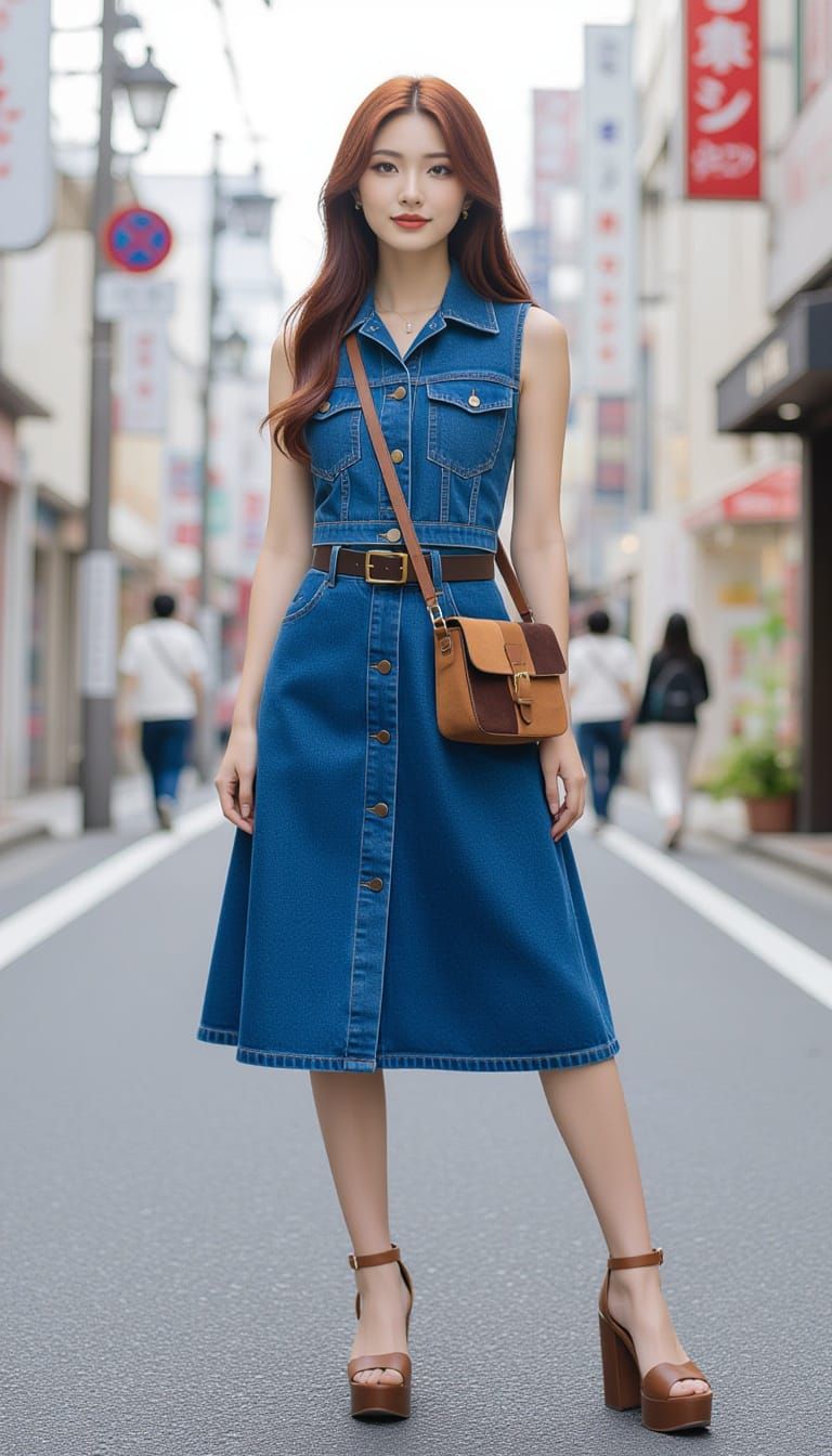 Japanese Fashion Model in Harajuku Street Style