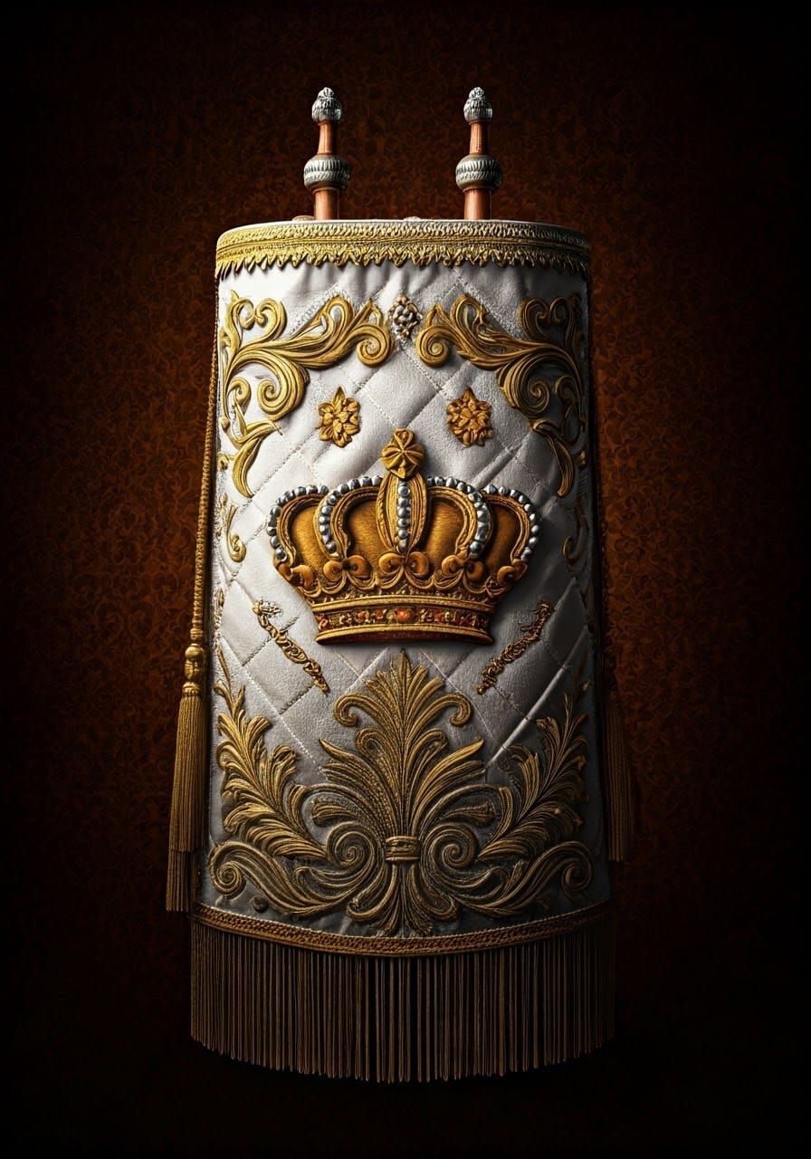 Regal Torah Mantle in Luxurious Hasidic-American Style