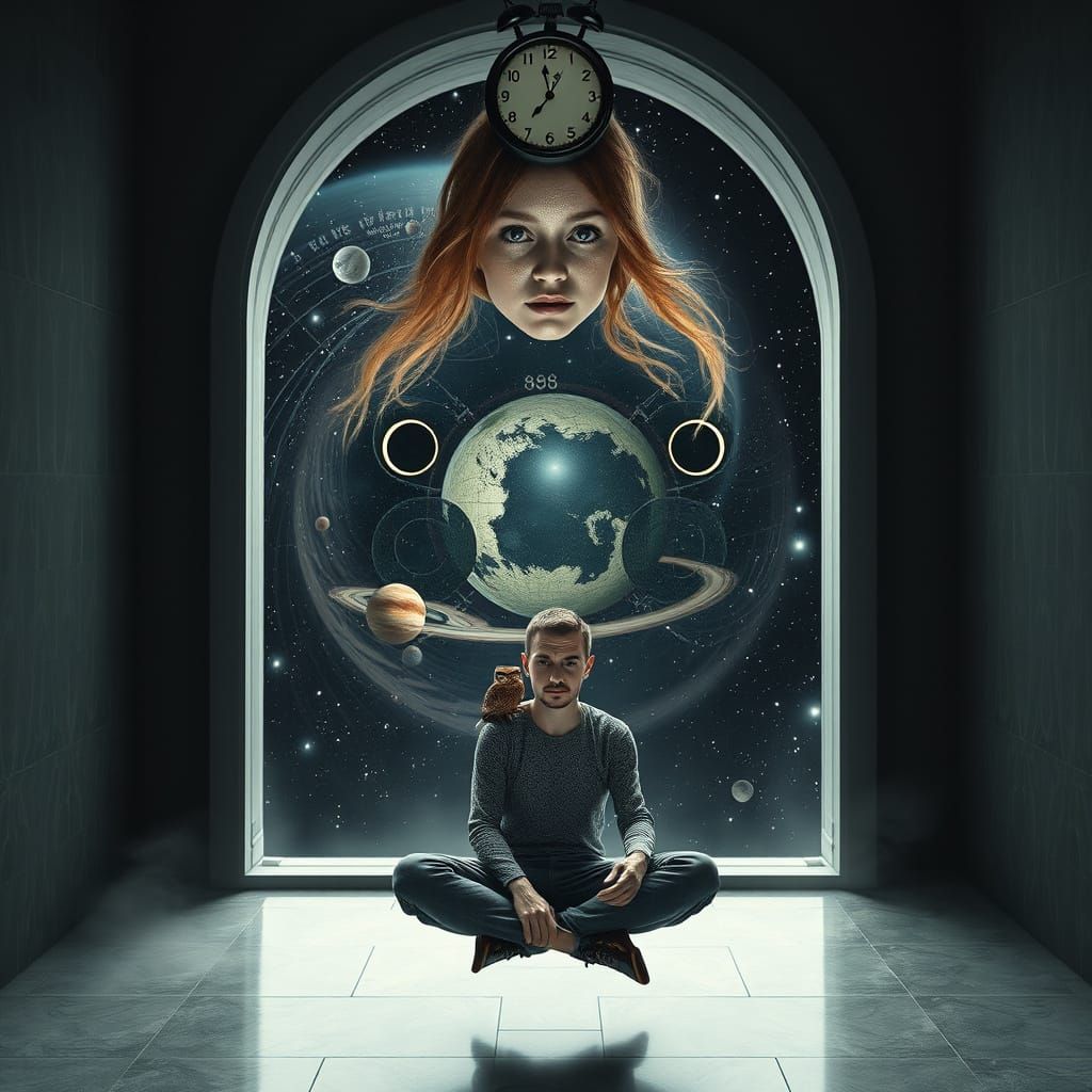 Surreal Cosmos Portal in Vibrant Hyperrealism