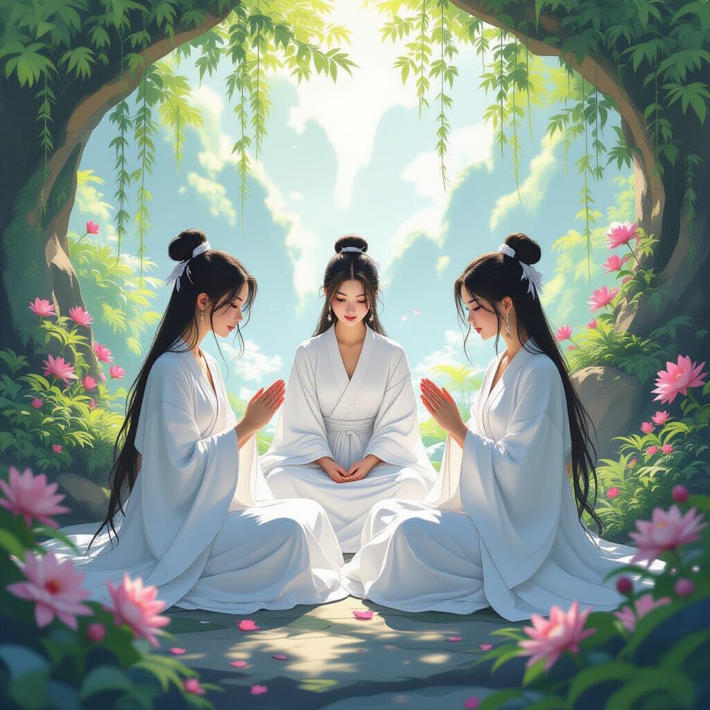 Ethereal Maidens in Nirvana, Dreamy Art Style
