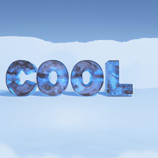 Icy 3D "Cool" Text in Frozen Tundra