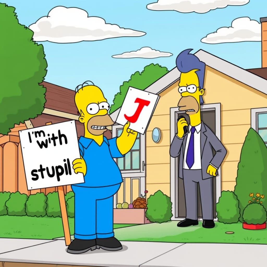 Homer Simpson Protests Flanders in a Hilarious Simpsons Paro...