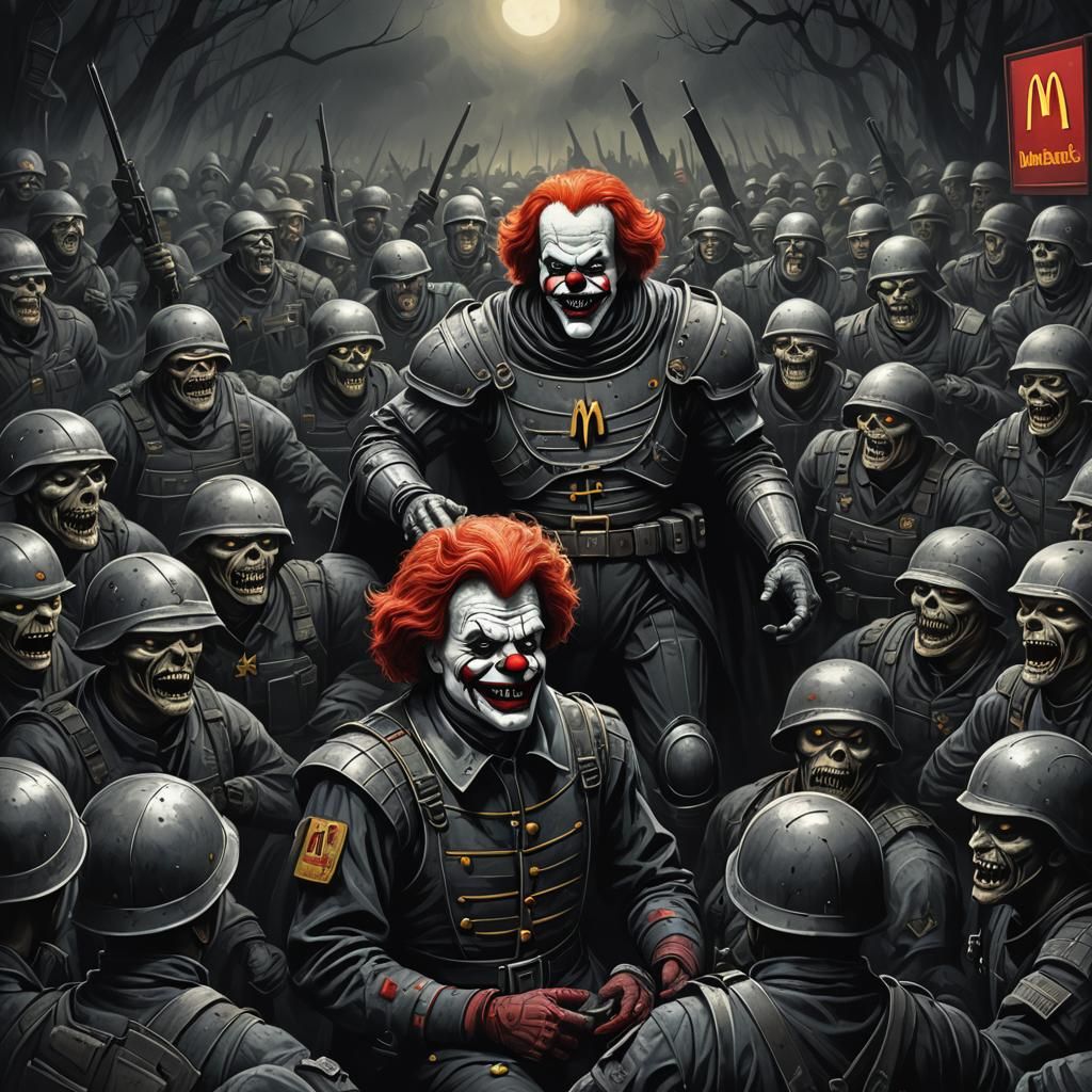 Ronald McDonald's Gothic Awakening: Horror Illustration