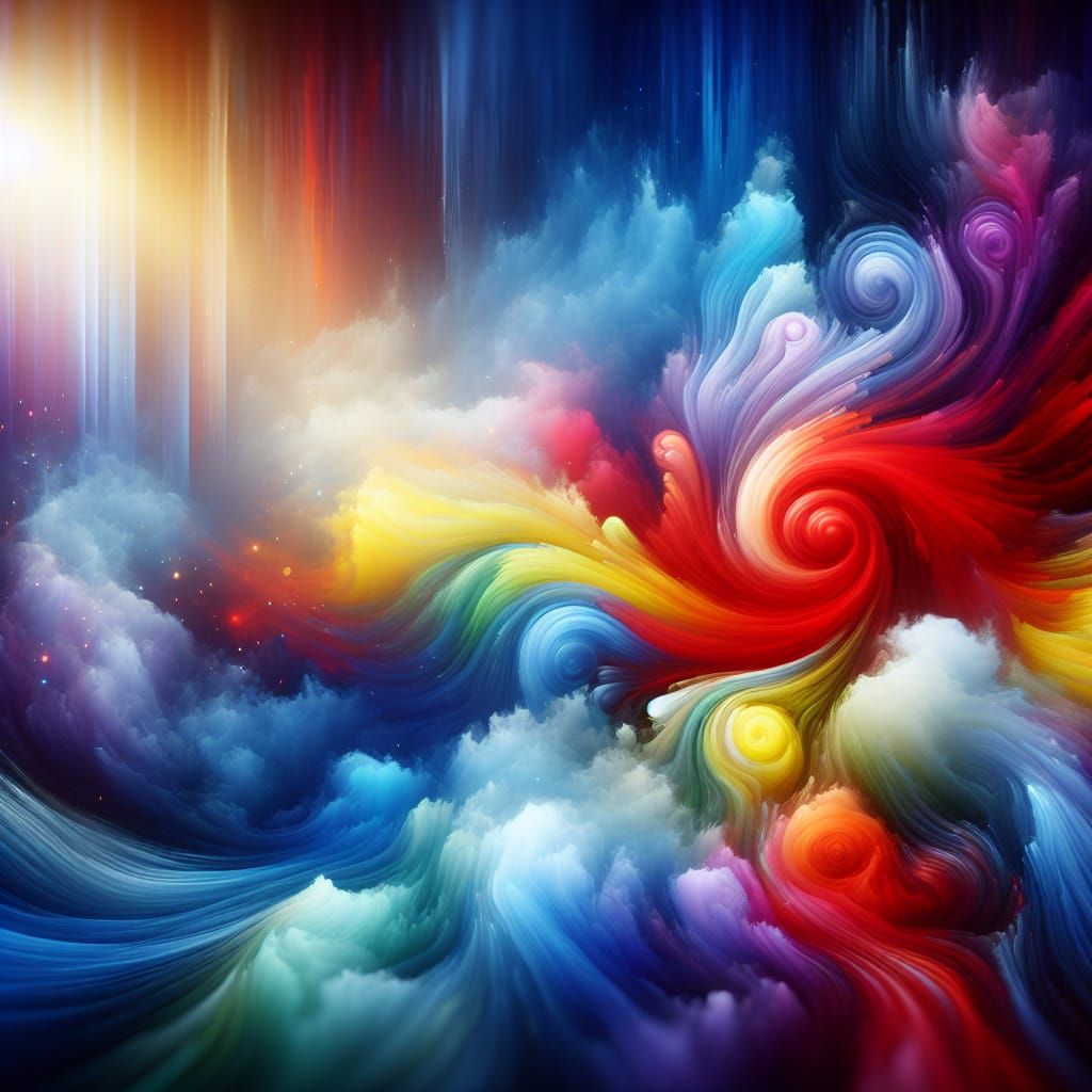 Dramatic Swirls: A Surreal Color Power Image