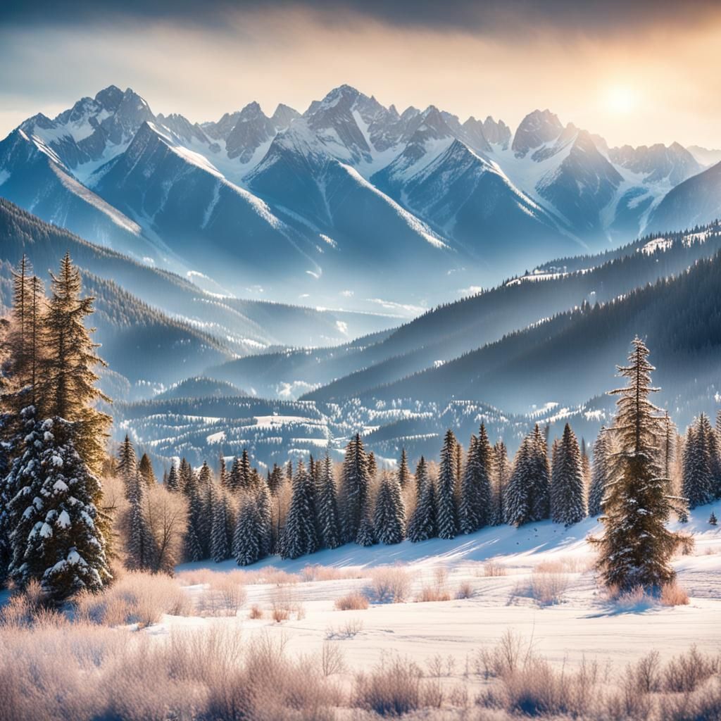 Majestic Snowy Mountain Landscape Photography