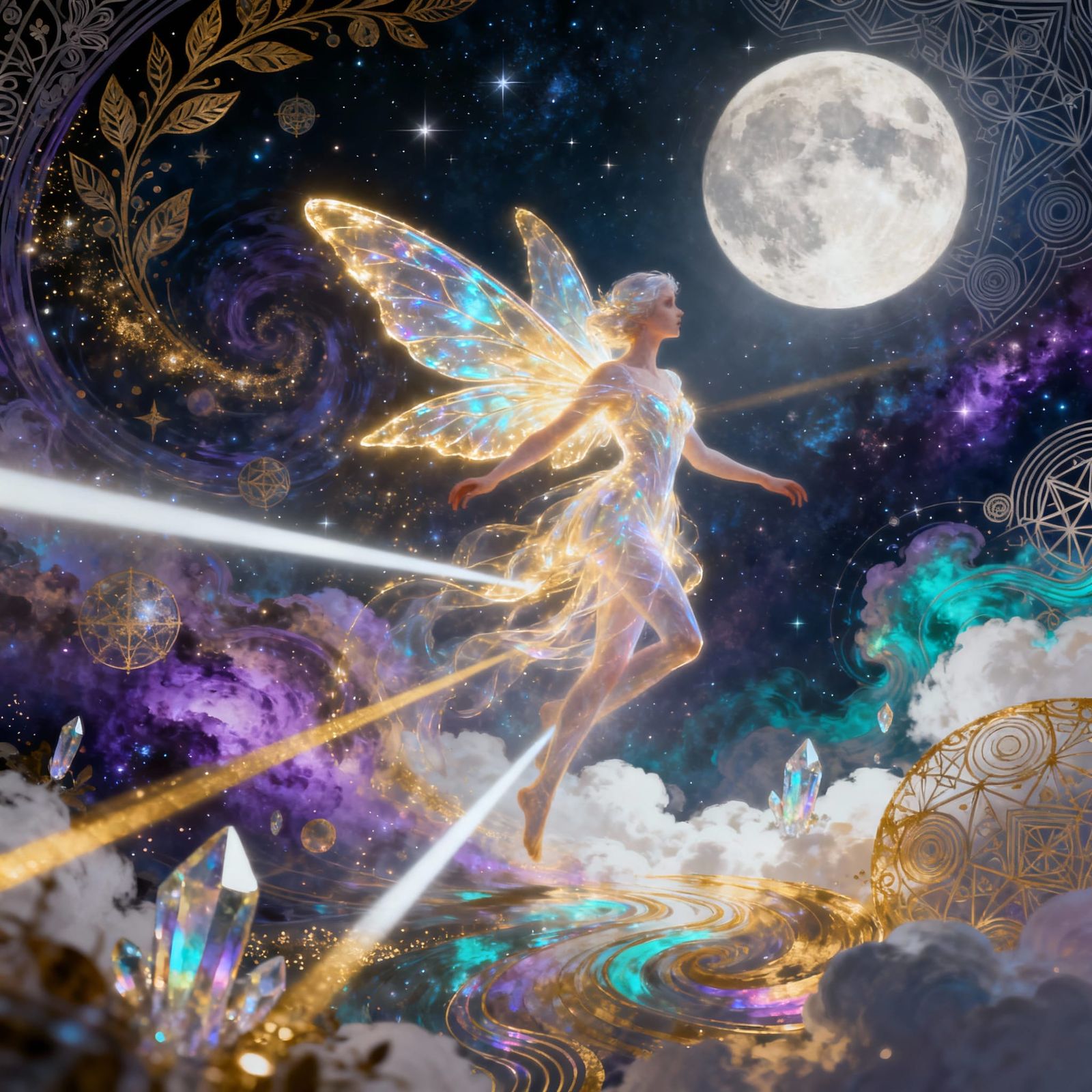 Glowing Fairy Dances in Cosmic Expanse