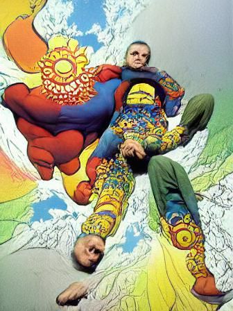 Psychedelic Superhero: Sunshine Superman in Comic Style