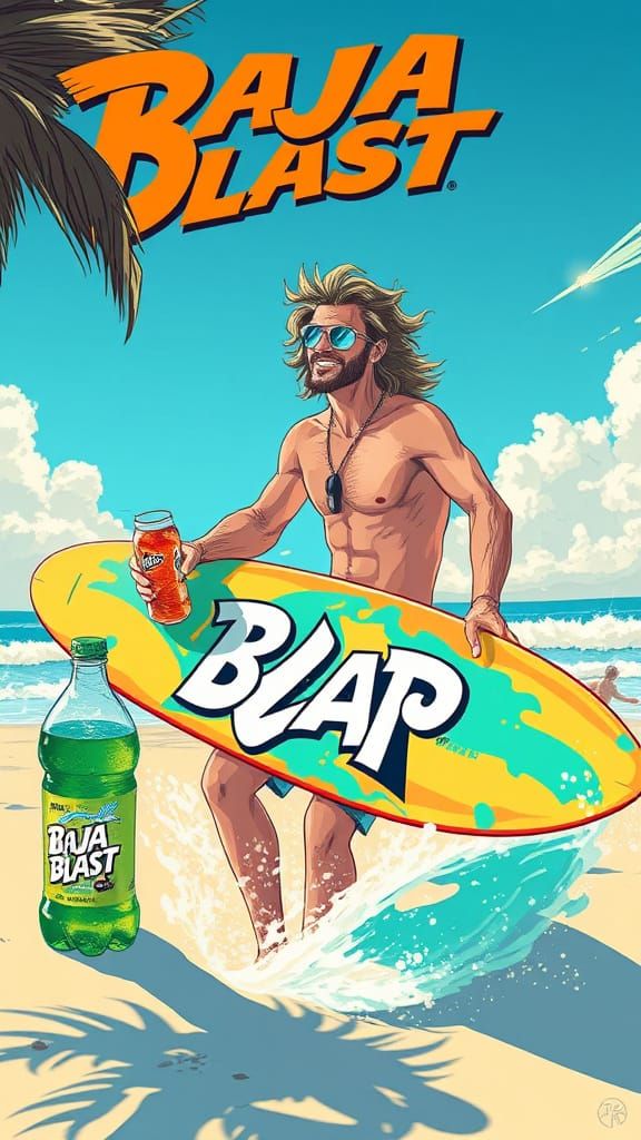 Surfer Dude's Baja Blast Beach Day