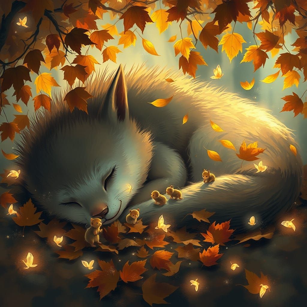 Magical Sprites Scattering Leaves for Gentle Giant, Impressi...