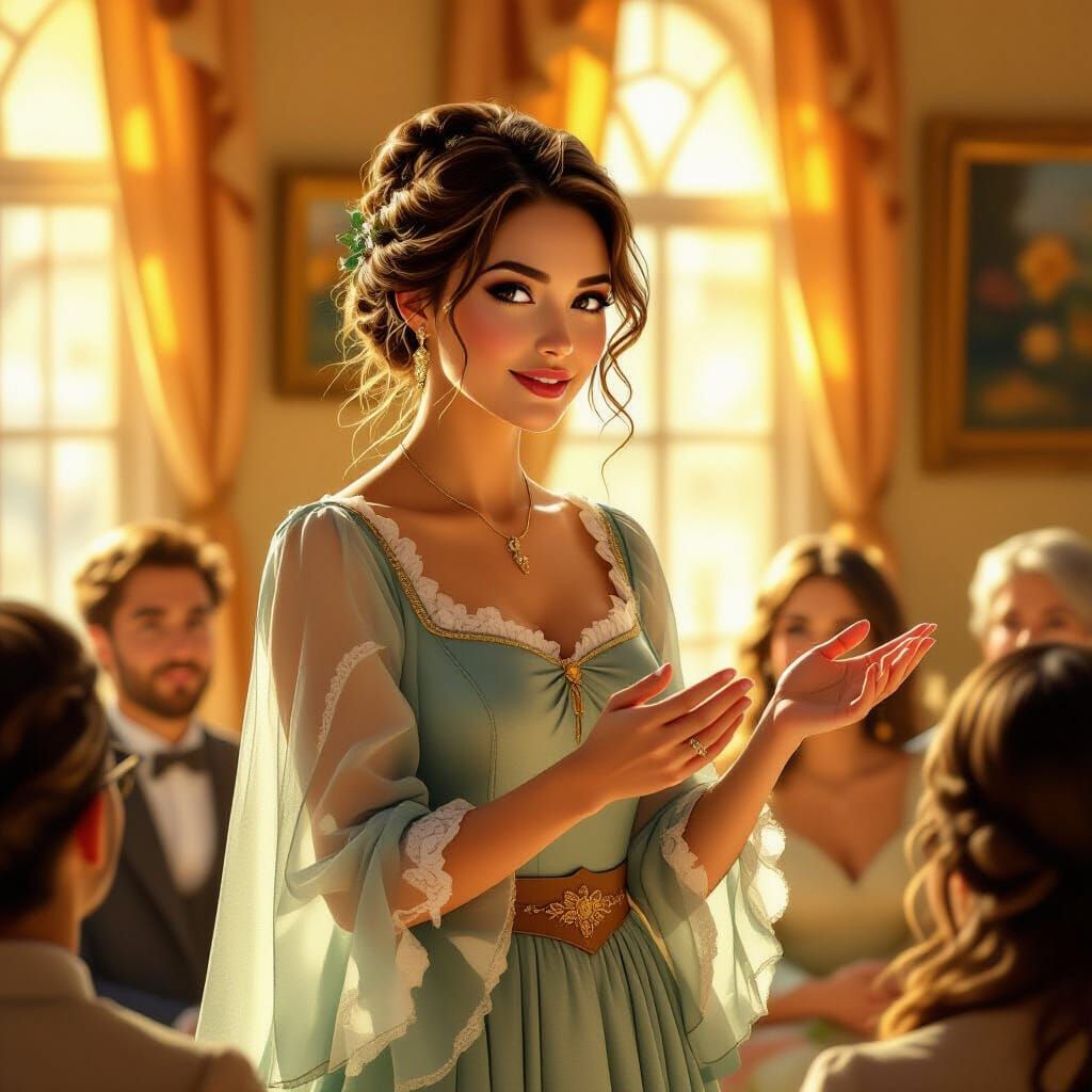 Inspirational Leader Guiding Others in Sunlit Room