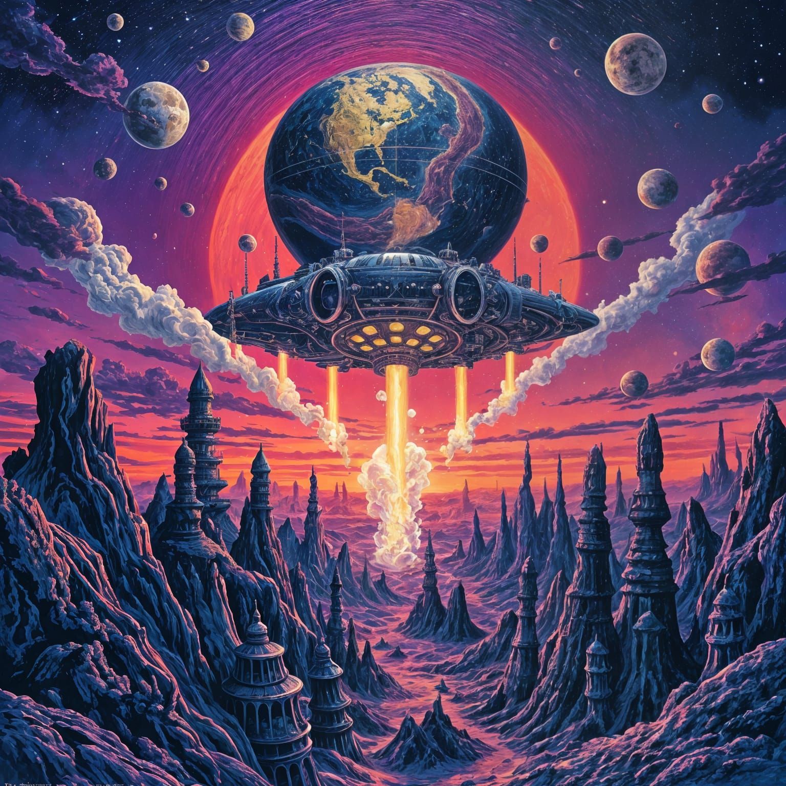 Surreal Antimatter Emitter in Impasto Style