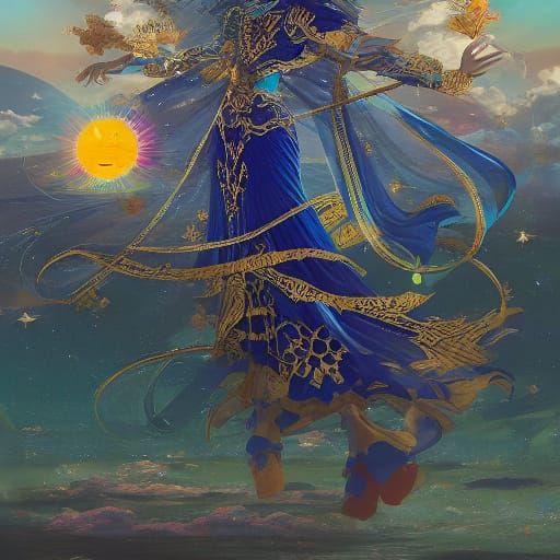 Cyberpunk Goddess of Celestial Bodies in 8K Resolution