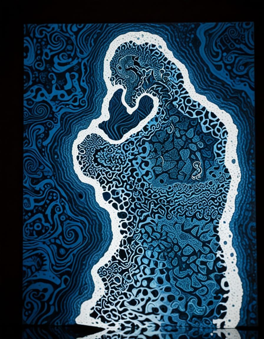 Escher-Inspired Map Reflection in Vibrant Earth Tones