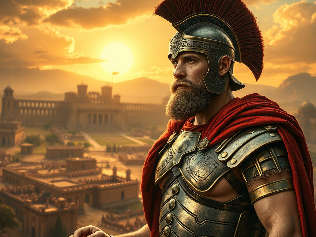 Menelaus, King of Sparta, Gaze at Troy in Armor