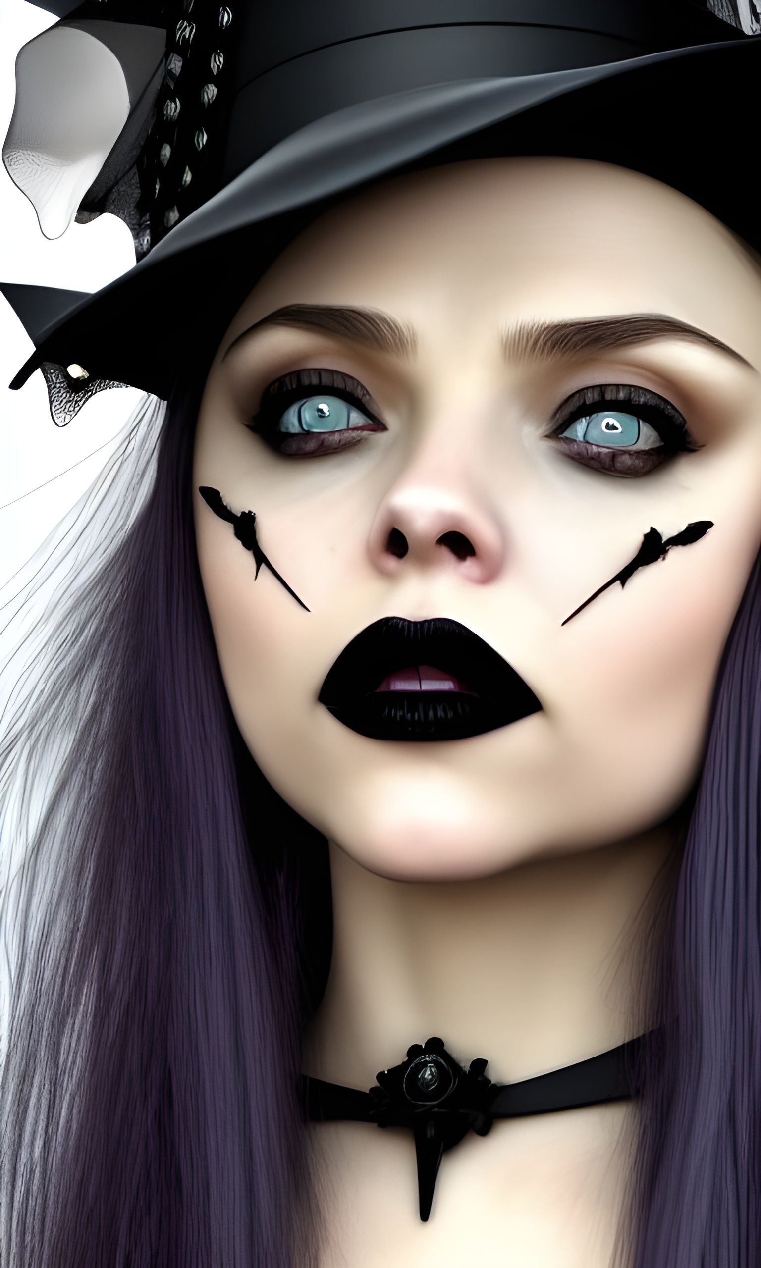 Gothic Witch Portrait in Photorealistic Style