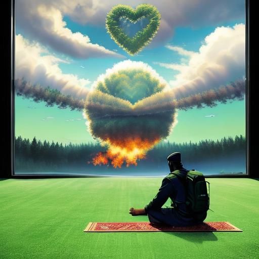 a Black Muslim man praying on his prayer mat.