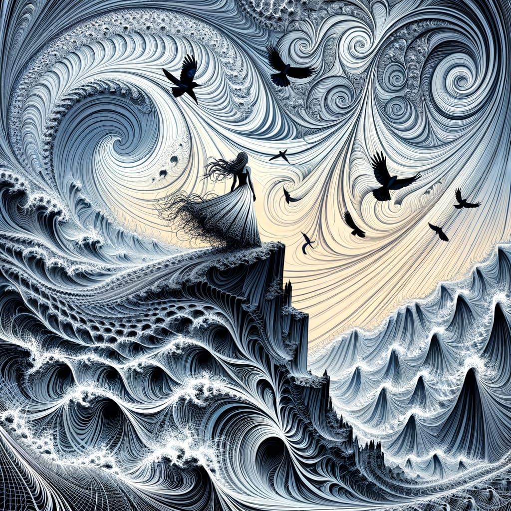 Melancholic Princess of Irish Cliffs